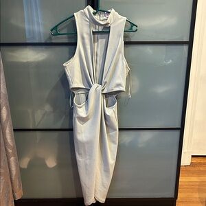 L'ATISTE White Backless Dress